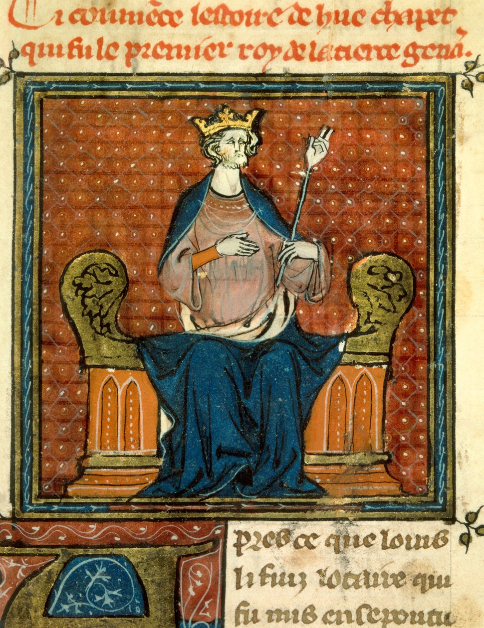 O Rito de Hugues Capet (941-996) em 988 Miniatura de um manuscrito do século XIII ou XIV. Paris, B.N. de Unknown artist
