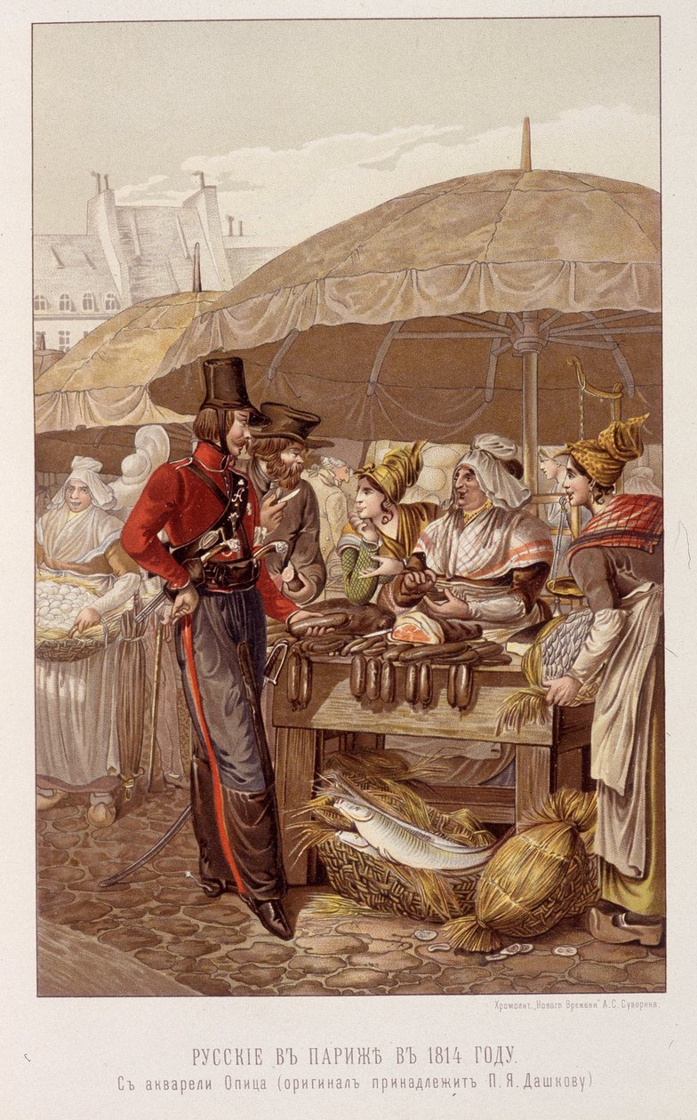 Os russos em Paris em Março de 1814 - em "The Emperor Alexander 1st" de Schilder de Unknown artist