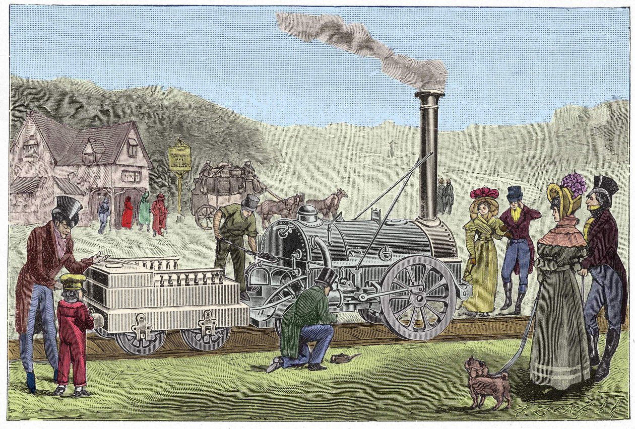 A Locomotiva Stephenson "The Rocket" (1830) de Unknown artist