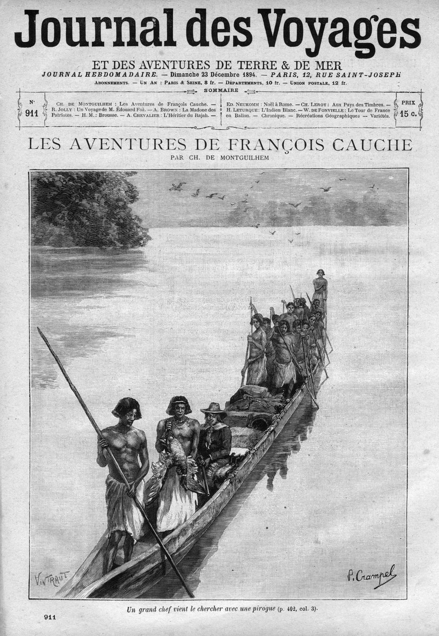 As aventuras de François Cauche (por volta de 1606- depois de 1638), explorador francês do século XVII na de Unknown artist