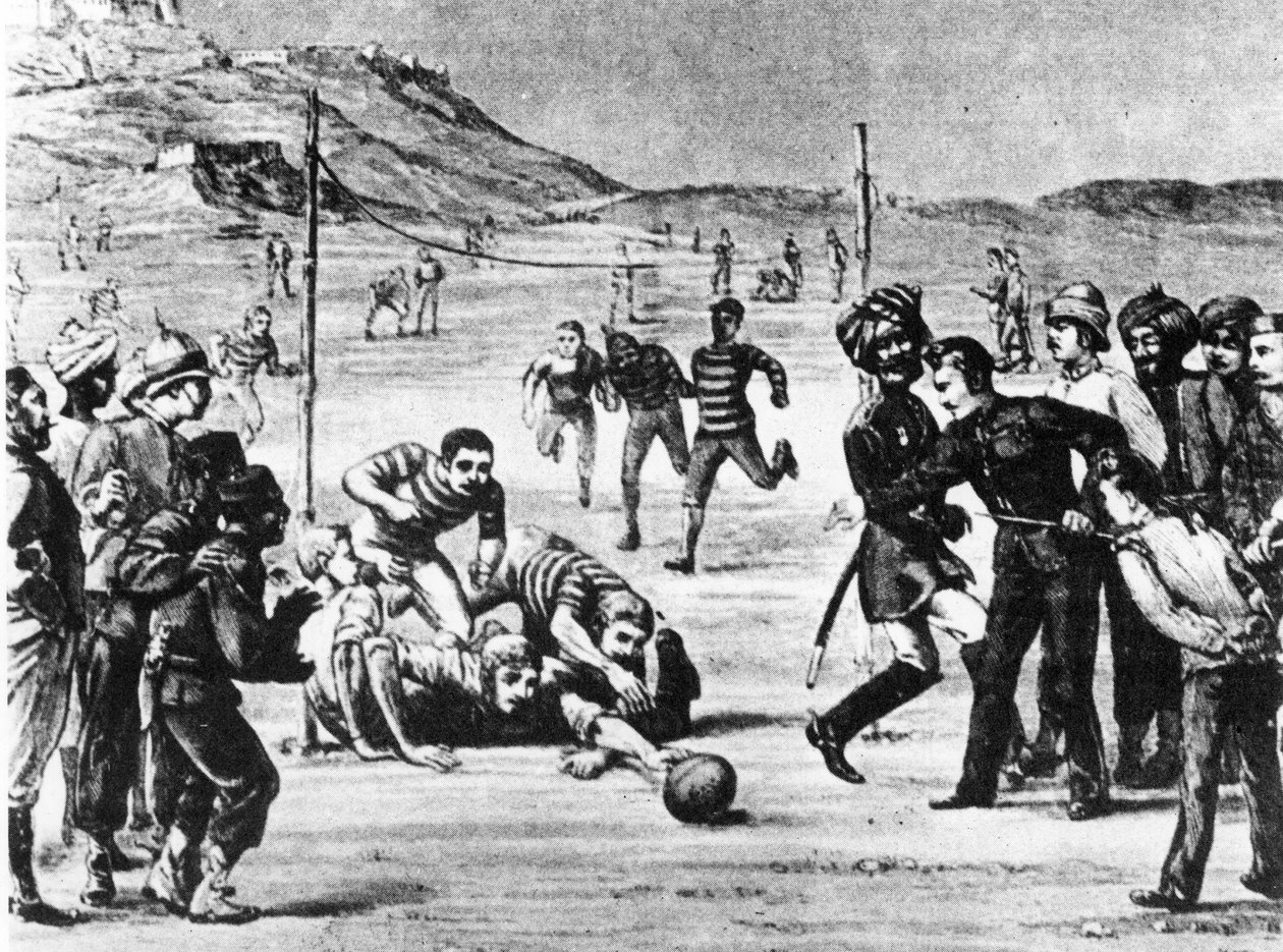 O exército da Índia jogando futebol de Unknown artist