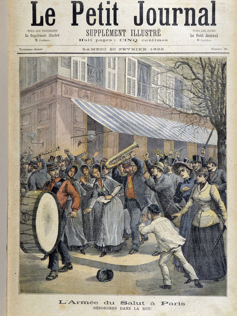 O exército de salvação em Paris (desordem na rua) - no "Le Petity Journal" de 20/02/1892 de Unknown artist