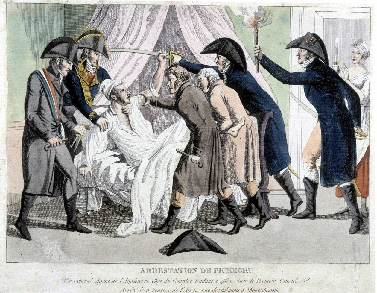 A prisão de Pichegru - gravura de Unknown artist