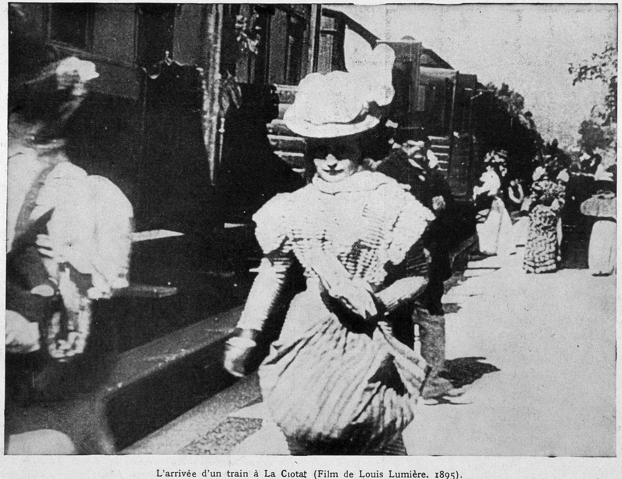 A chegada de um trem à estação La Ciotat (primeiro filme público de Louis Lumière (um dos irmãos Lumiere) de Unknown artist