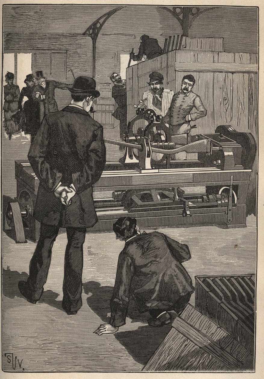 A arte do passeio: a Torre Blanchard. Gravura de 1885 em "Les arts et metiers illustres" de Adolphe BITARD. de Unknown artist