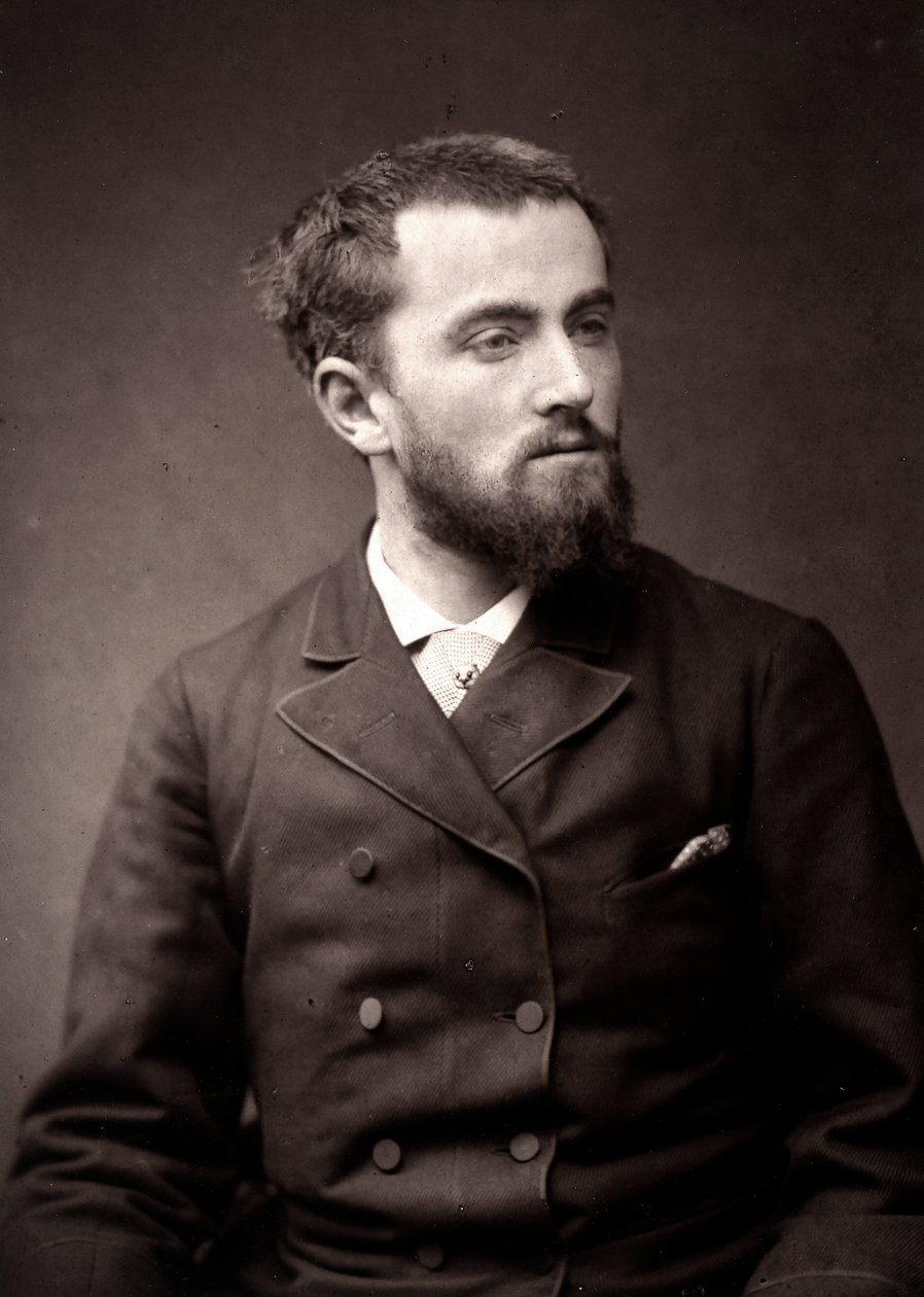 O artista Camille-Alfred Pabst fotografado por ocasião do Salão de Paris de 1881 de Unknown
