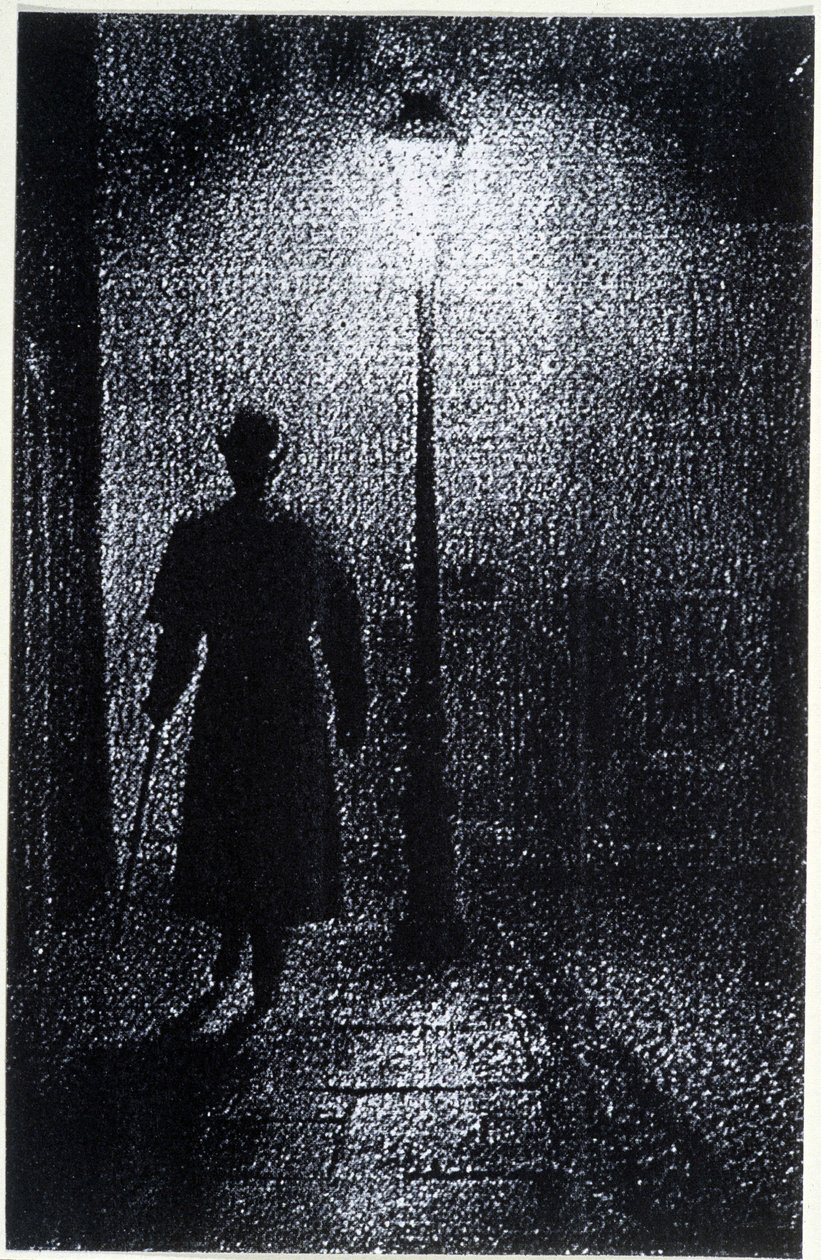 A atmosfera das ruas de Londres à noite, no final do século XIX. de Unknown artist
