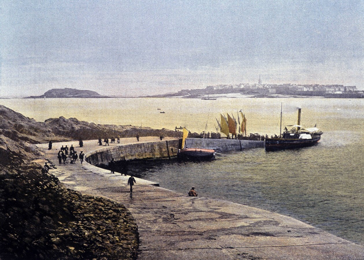 A baía de Saint-Malo de Dinard - em "França". Watercolours Travel Memories", sd. Século XIX de Unknown artist