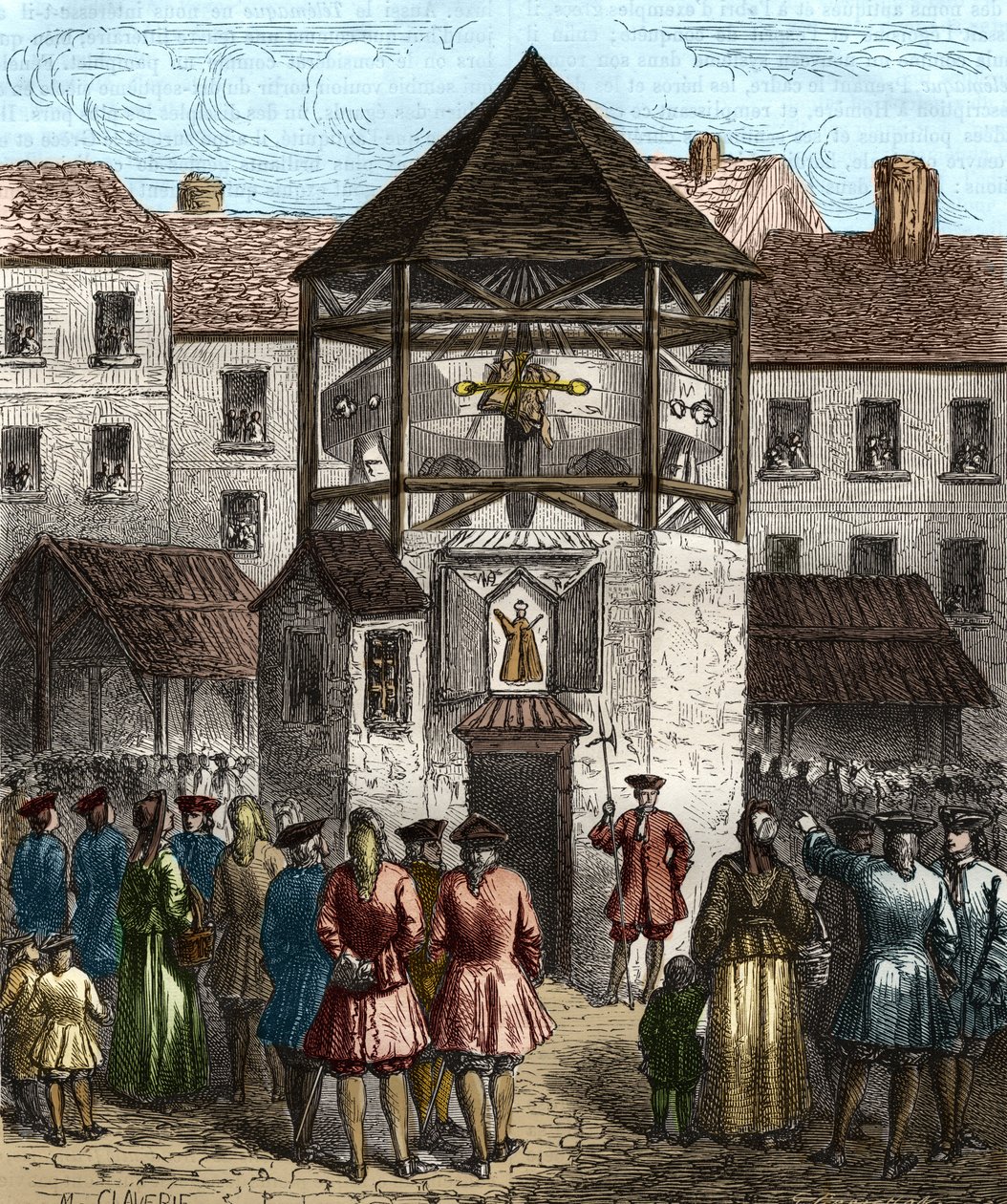 O livro "la dime royale", de Sebastien Le Prestre, Marquês de Vauban, foi colocado no pelourinho depois de sua proibição em 1707. de Unknown artist