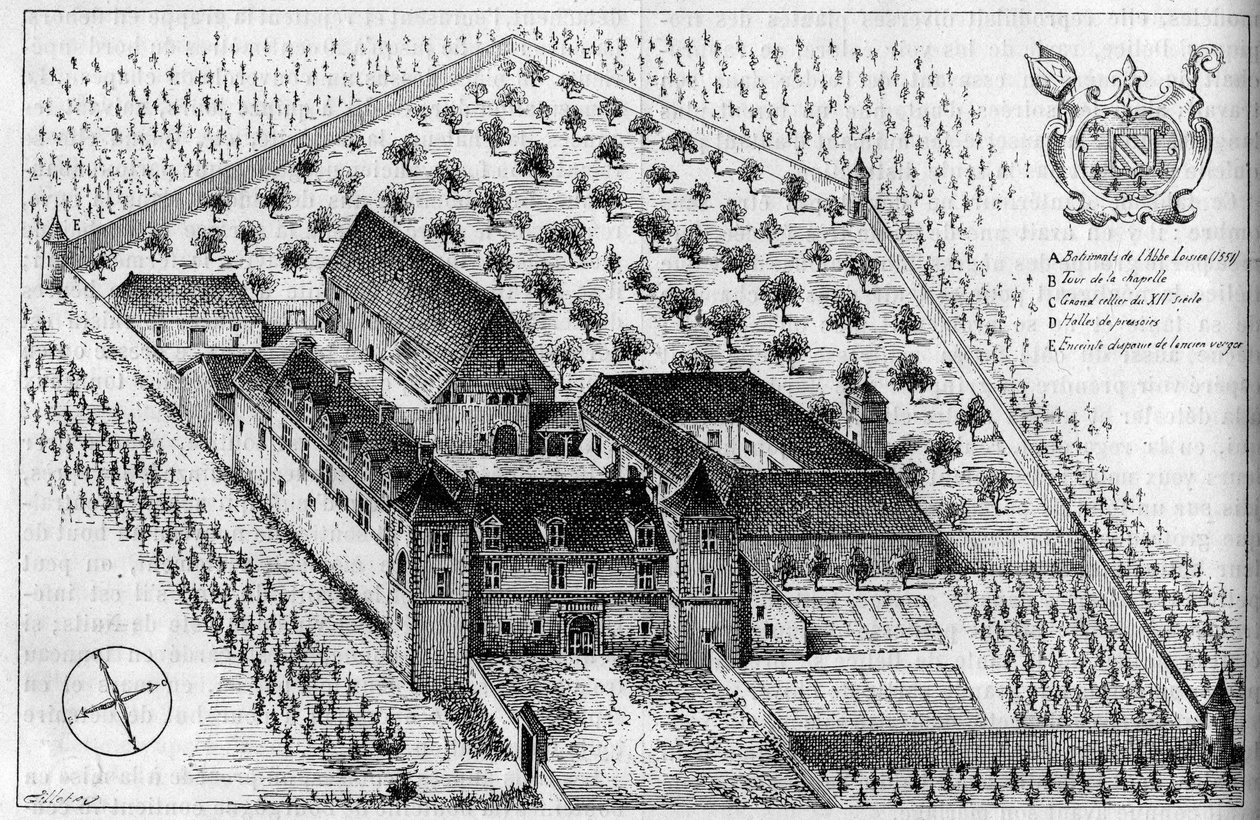 Os edifícios do Clos de Vougeot (Cote d