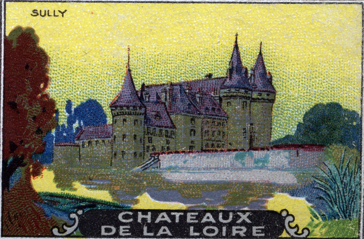 Os castelos do Loire: o castelo de Sully, início do século XX (chromo) de Unknown Artist
