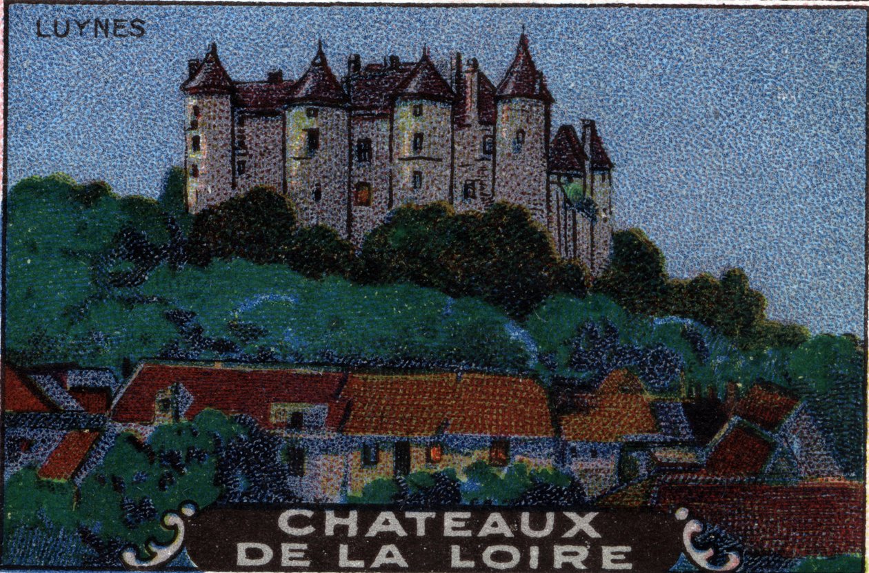 Os castelos do Loire: o castelo de Luynes, início do século XX (chromo) de Unknown Artist