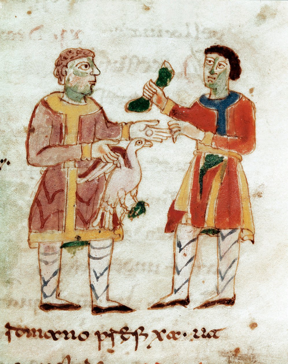 O vendedor de frango (Miniatura, século IX) de Unknown artist
