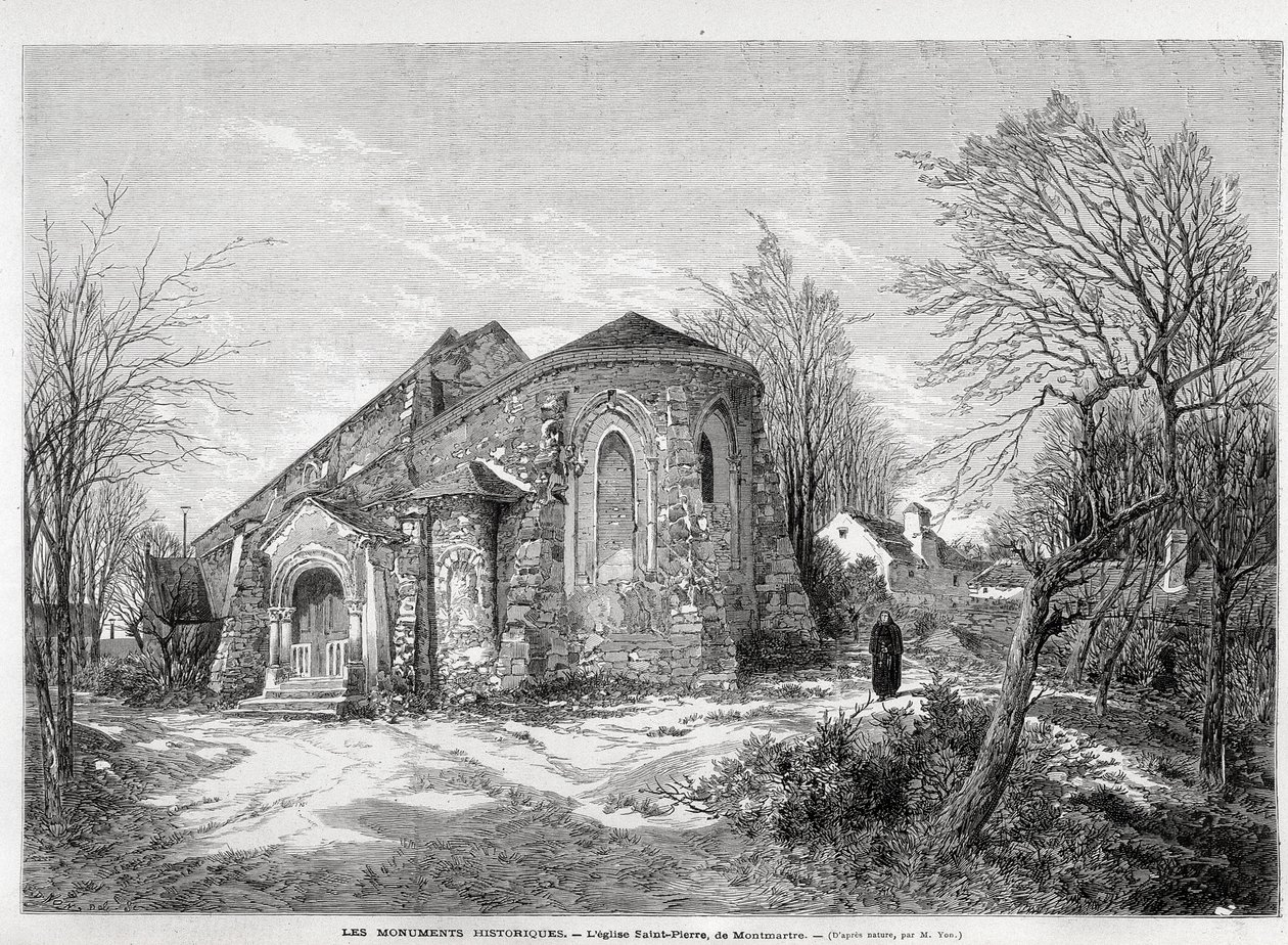 A igreja de Saint Pierre de Montmartre - em "O Mundo Ilustrado" de 04/05/1873 de Unknown artist