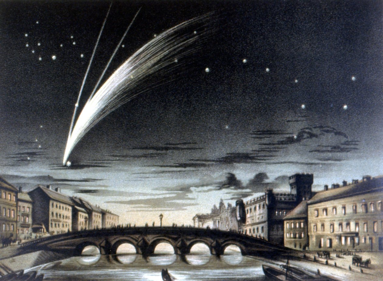 O cometa Donati visível em 5 de outubro de Unknown artist
