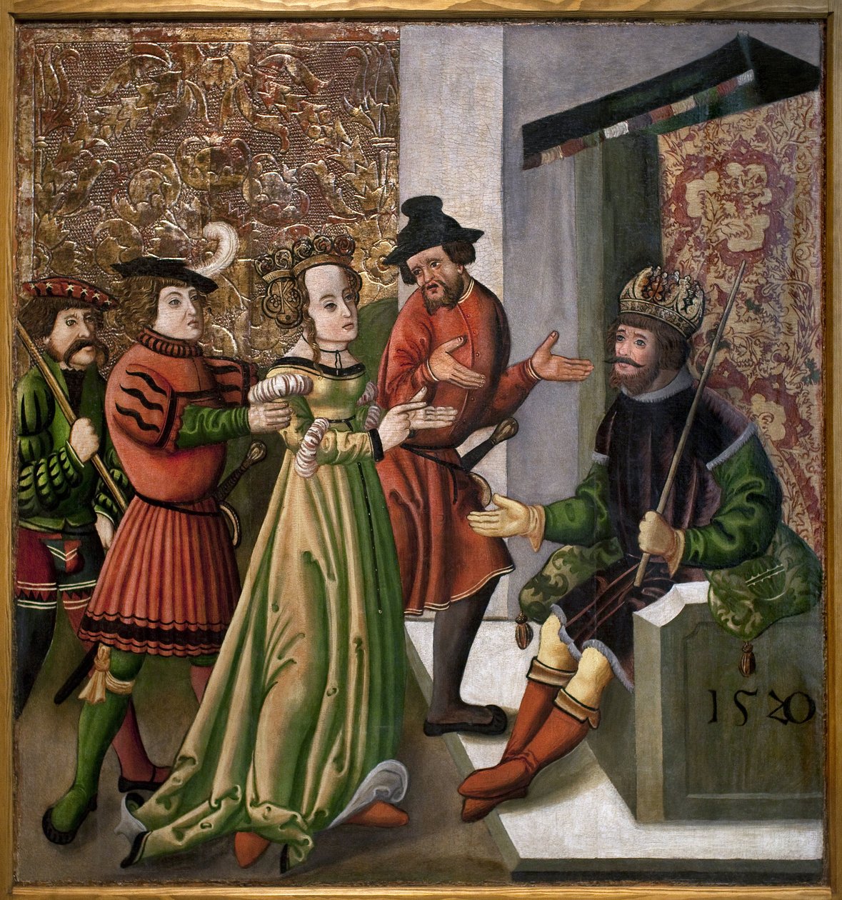 A conversa (disputatio) entre Santa Catarina e os filósofos. Citação de Santa Catarina. A pintura anônima de Unknown artist
