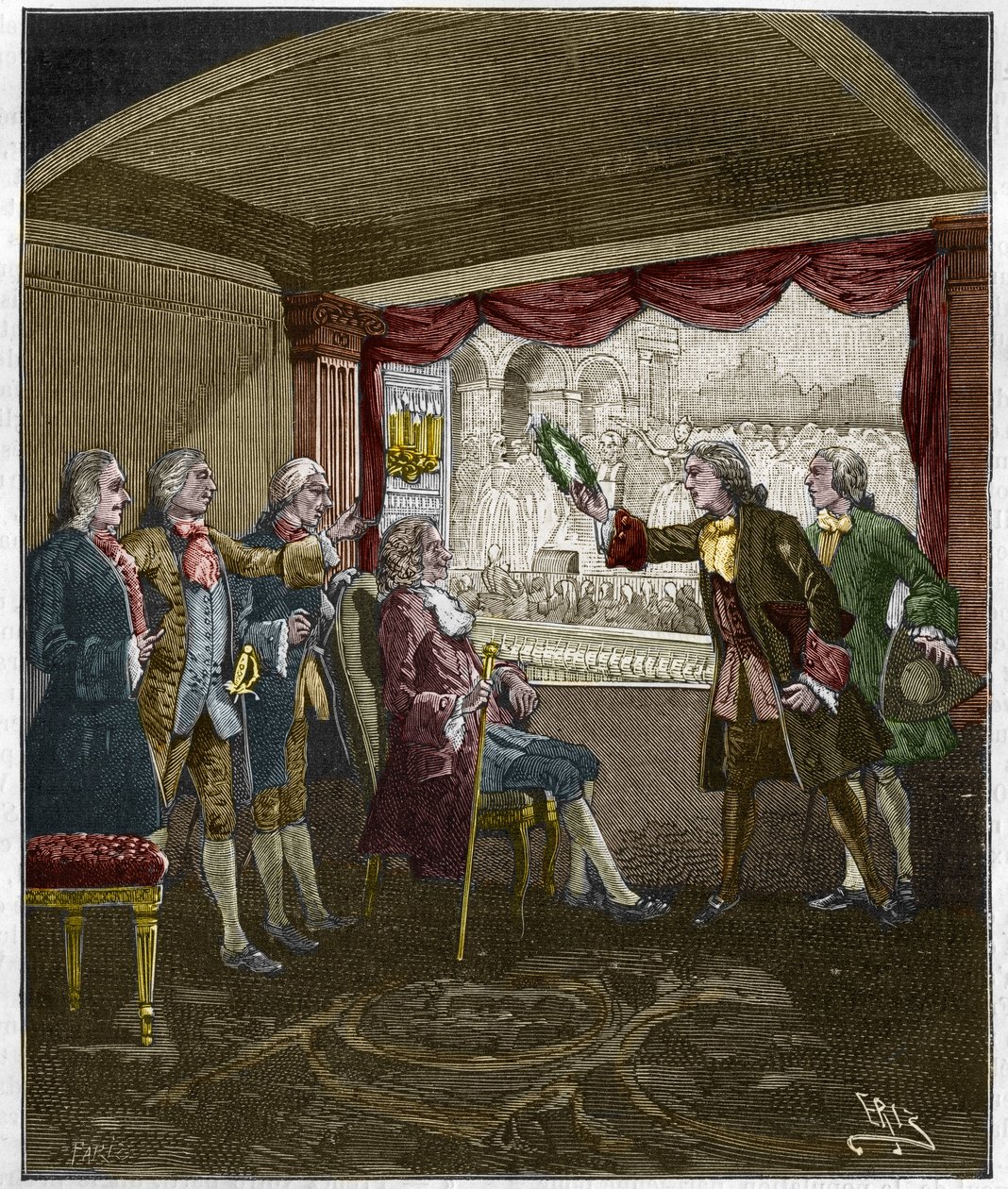 A coroação de Voltaire (François-Marie Arouet de Unknown artist