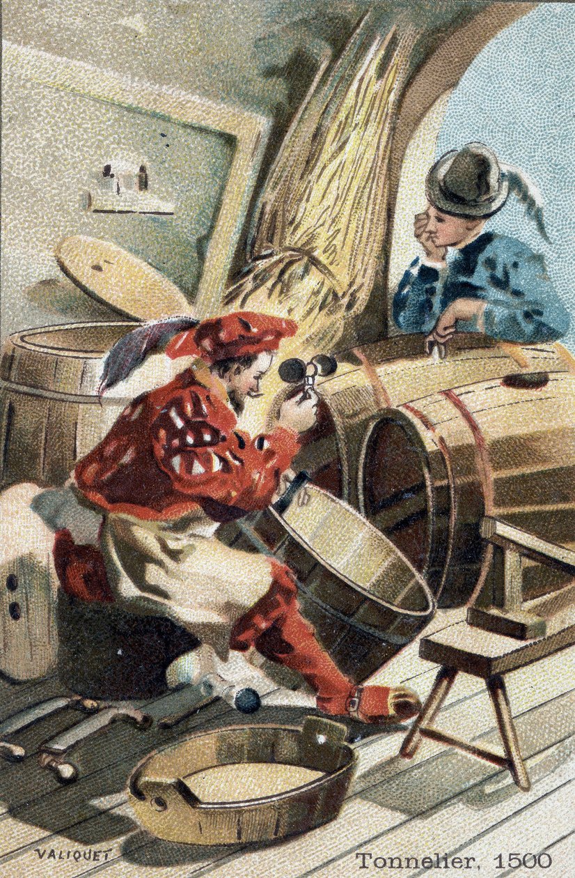O ofício de tanoeiro em 1500. de Unknown artist