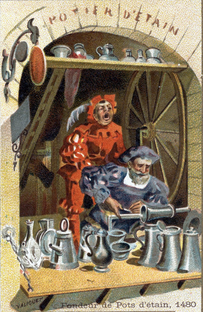 O ofício da fundição de latas em 1480. de Unknown artist