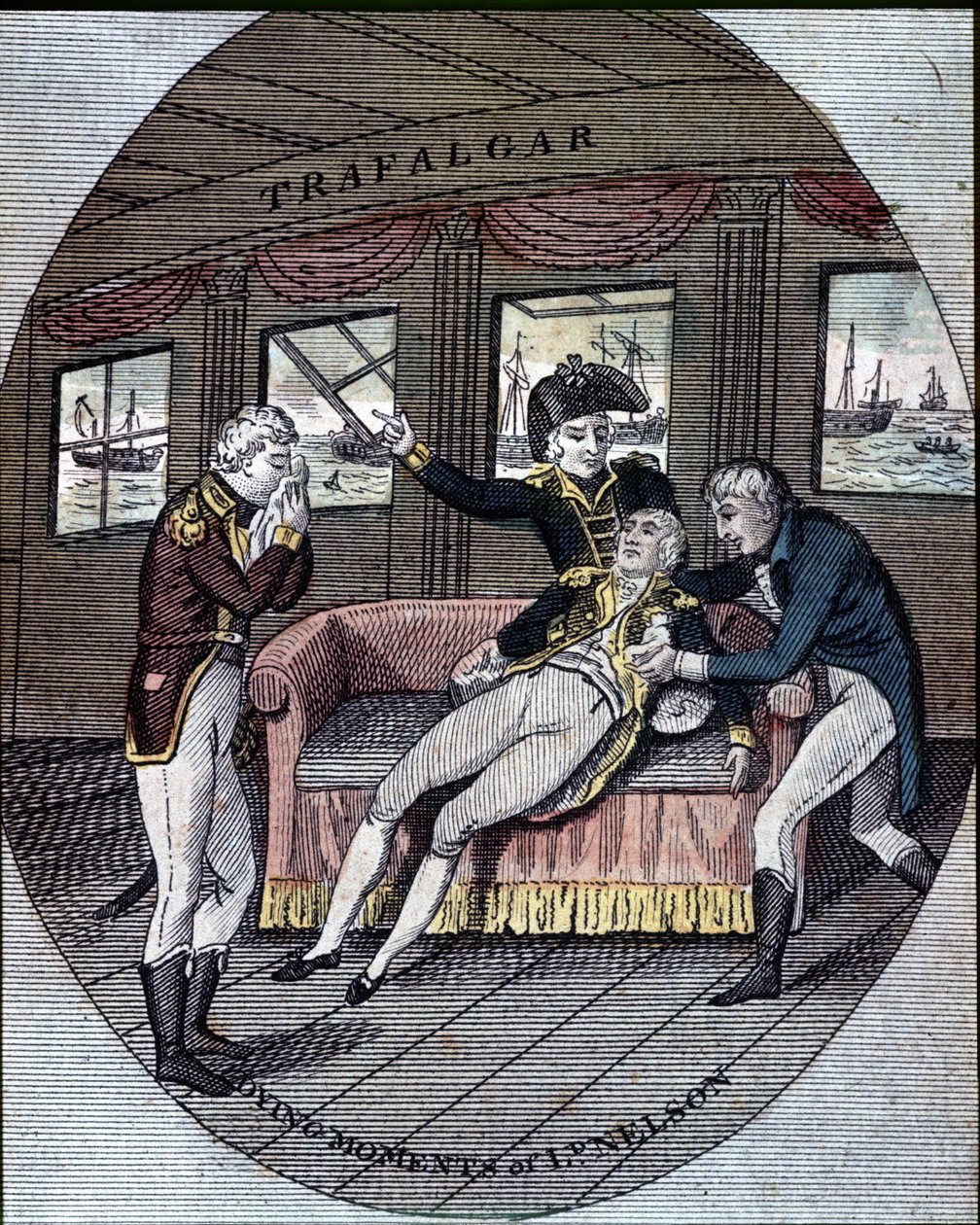 A morte do Almirante Nelson, a Batalha de Trafalgar, a bordo do seu navio, o "Victory" (21 de Outubro de Unknown artist