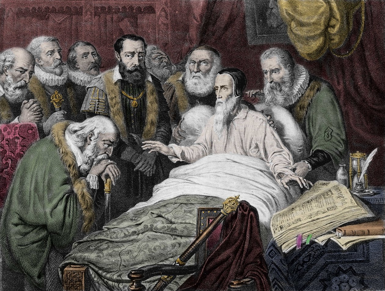 A morte de Jean Calvin (1509 - 1564). de Unknown artist