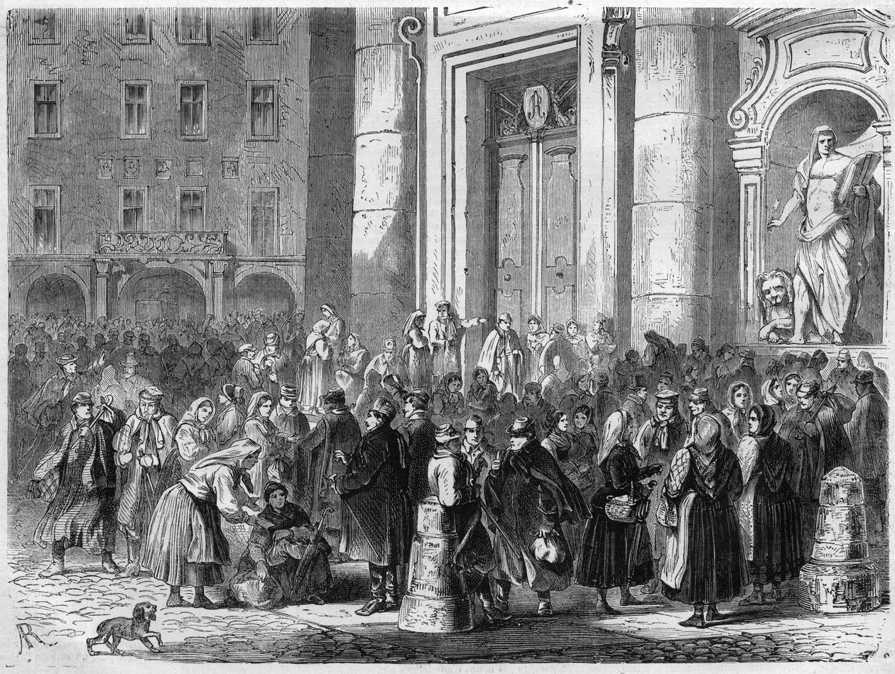 A feira nacional em Dresden, Alemanha. Gravura em "O Universo Ilustre". de Unknown artist