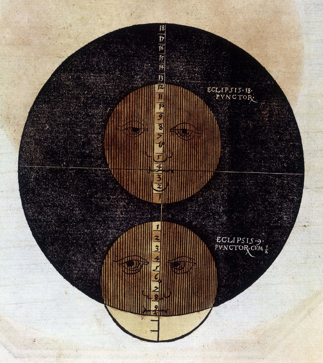 O eclipse da lua - em "Astronomicon caesarum", tratado a partir do século XVI. de Unknown artist