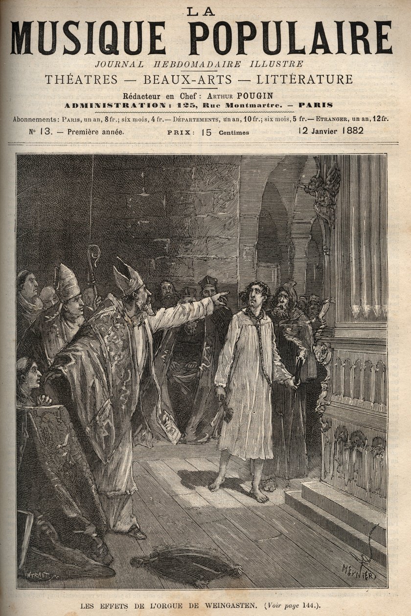 Os efeitos da representação do órgão de Weingasten da lenda "A voz humana do órgão de Weingarten". Depois de ter entregue o seu órgão encantador por Satanás à abadia de Weingarten, Jean Gabler, o construtor de órgãos, sofre a desastrosa consequência de Unknown artist