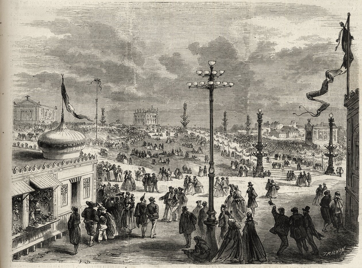A festa de 15 de Agosto de 1867 no Trocadero em Paris - O universo ilustre de 1867 de Unknown artist