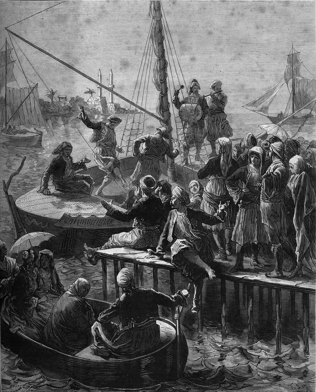 O festival de Vénus em Larnaka, na ilha de Chipre, em 1878. de Unknown artist
