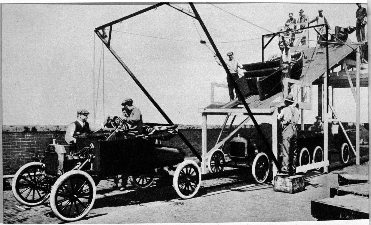 As primeiras linhas de produção da Ford Motor Company, no final do século XIX de Unknown artist