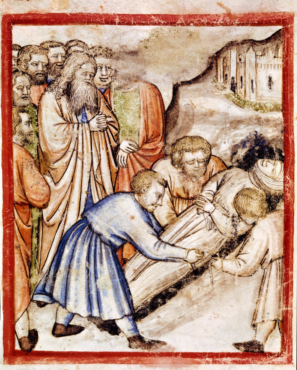 O funeral de Sarah Miniature do códice 212 (ou códice padovano ou Bíblia de Pádua) 1390-1400 Rovigo, Accademia dei Concordi de Unknown artist
