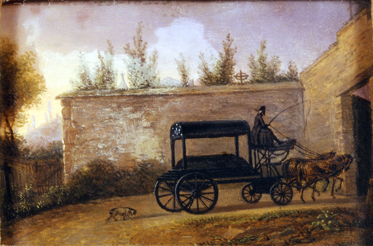 O funeral do compositor austríaco Wolfgang Amadeus Mozart (1756-1791) em Viena. Museo della scala de Milão, pintura anónima de Unknown artist