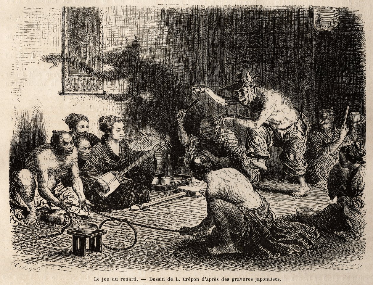 O jogo da raposa, é praticado acompanhado de canto e batidas de mãos, tipo de jogo de morrer, onde cada jogador deve imitar uma figura com suas mãos, o perdedor é condenado a beber um copo de álcool, às vezes quando o jogo é muito monótono, uma tigela é de Unknown artist