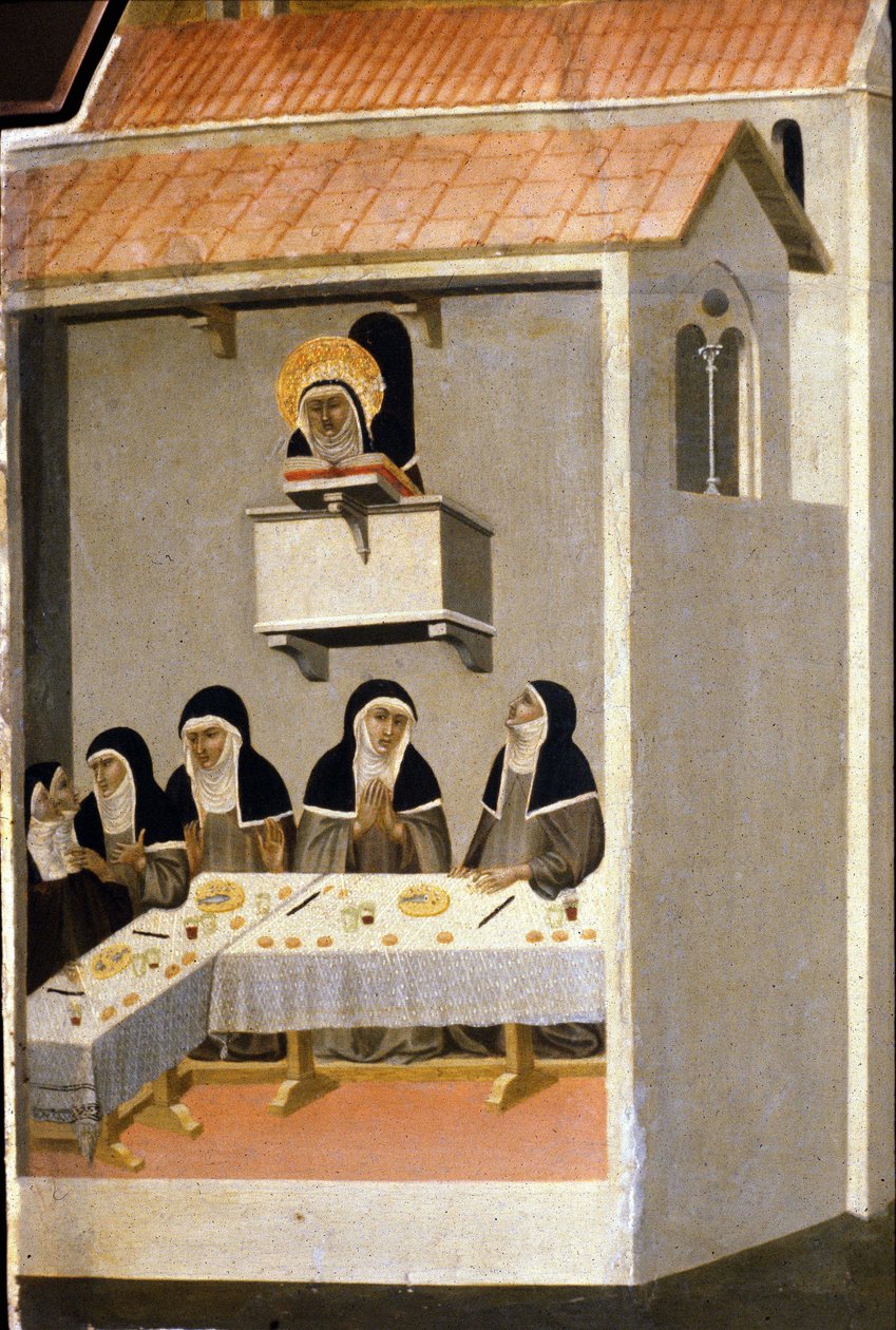 As boas irmãs comem peixe. Século XIII. de Unknown artist