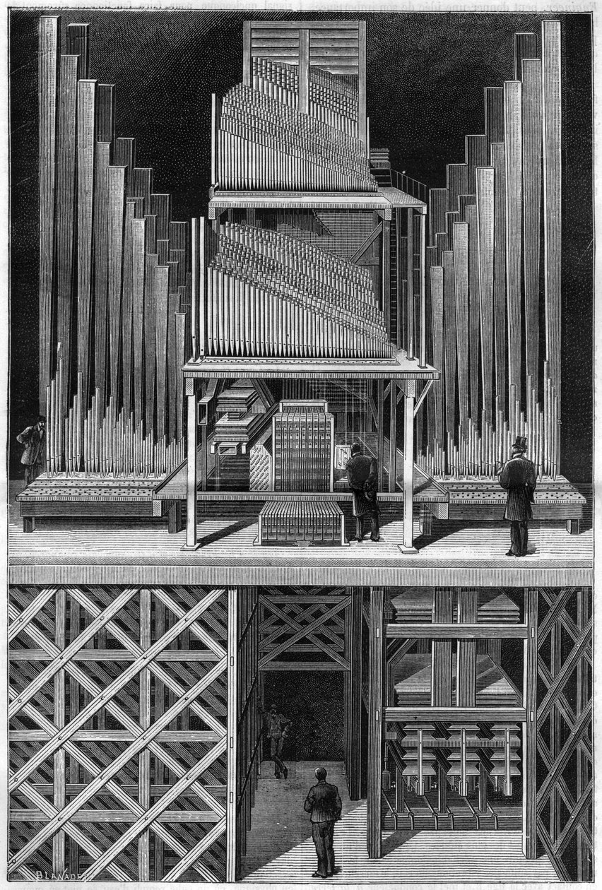O grande órgão do Palácio de Cristal, em Londres. de Unknown artist