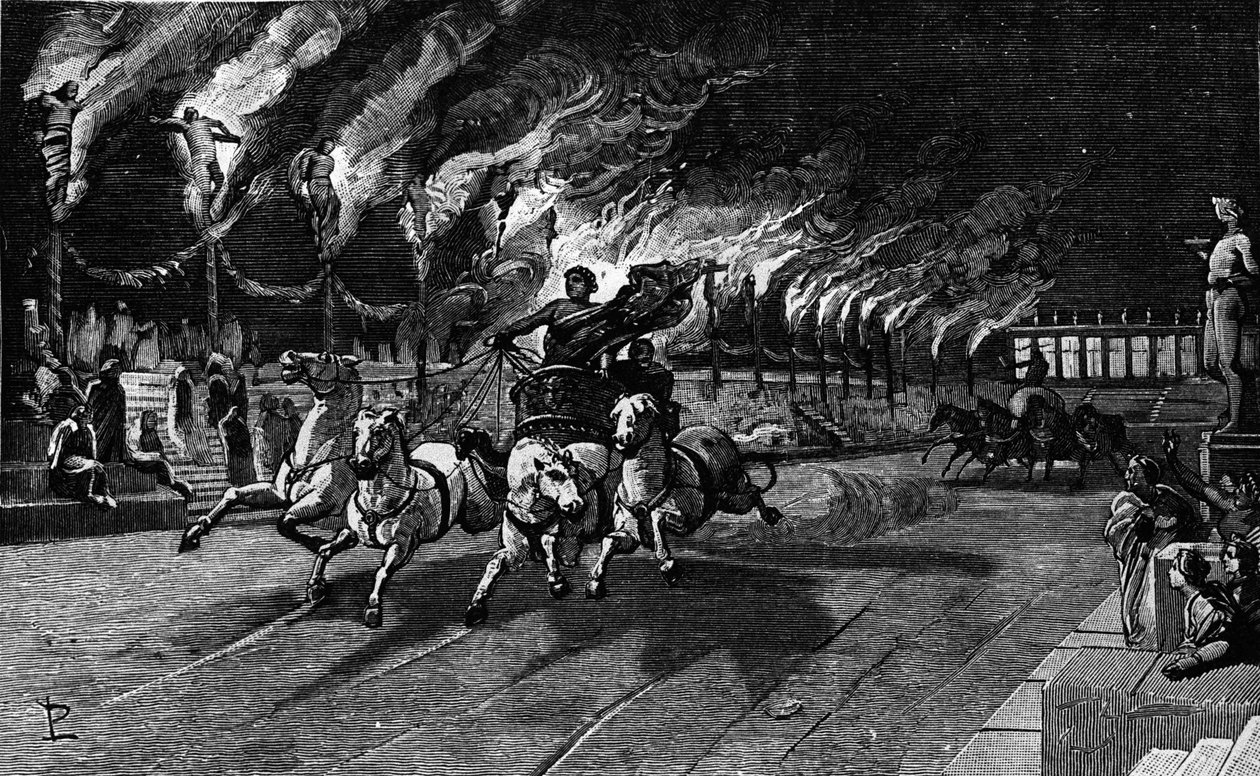 A tocha humana de Nerone (Nerone 37-68) no circo. de Unknown artist
