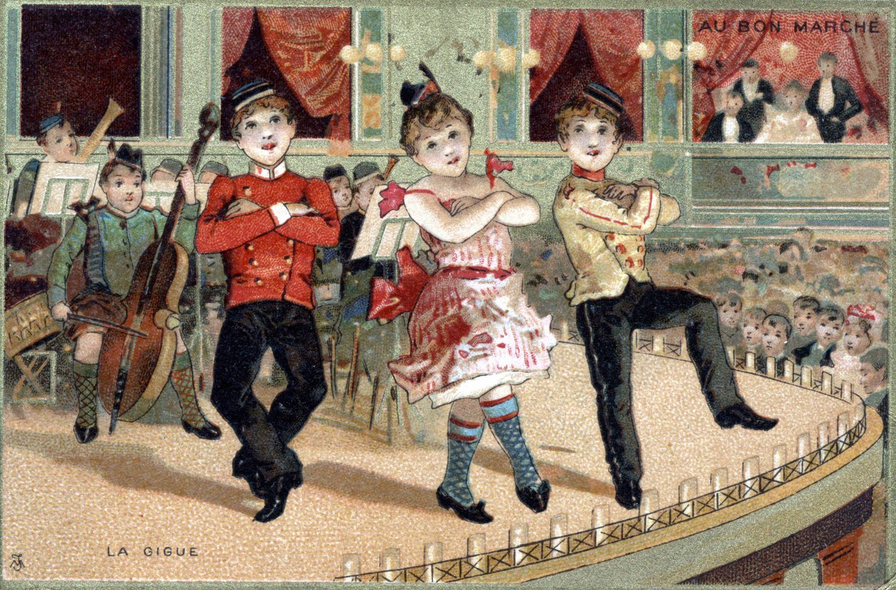 O nervosismo: dança folclórica. O cromo do final do século XIX. de Unknown artist