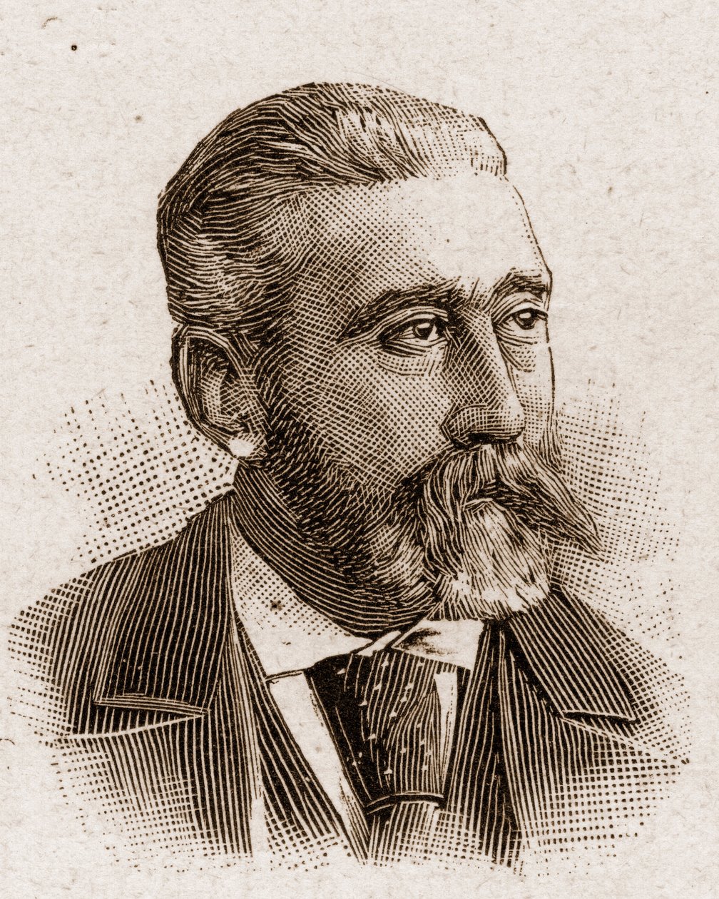 Os membros da Academia Francaise em 1895: retrato de José Maria (Jose-Maria) de Heredia (1842-1905), poeta francês. de Unknown artist