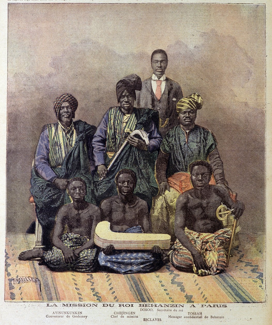 A missão do Rei Behanzin de Dahomey (actual Benin) em Paris - no "Le Petite Journal" de 2 de Dezembro de Unknown artist
