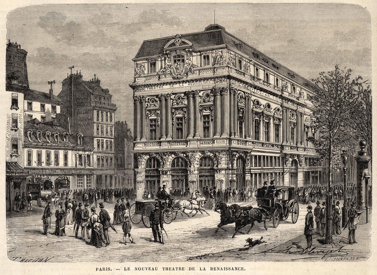 O novo Teatro Renascentista em Paris, em 1873. de Unknown artist