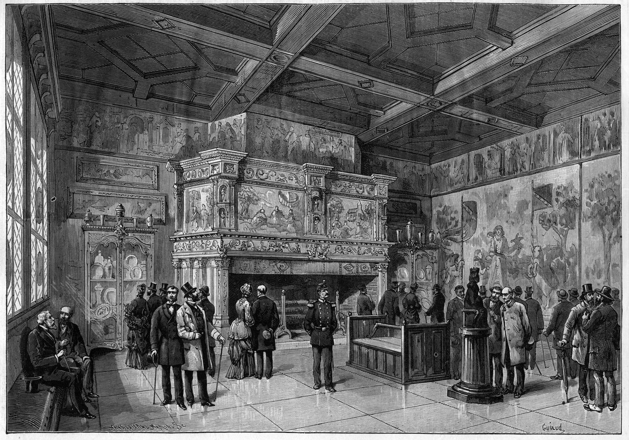 A nova sala do Musee de Cluny em Paris, em 1883 de Unknown artist