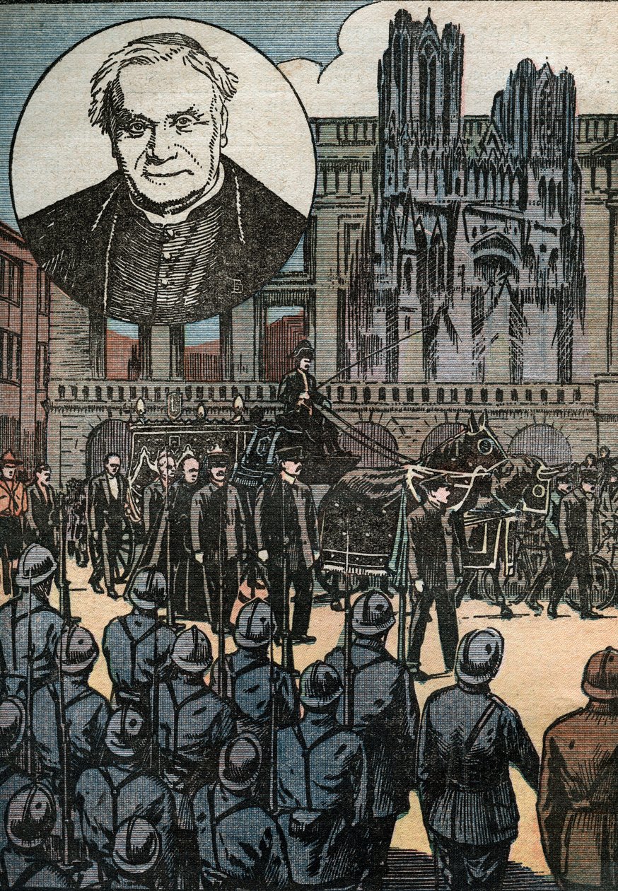 Os obseques do Cardeal Lucon (1842-1930), arcebispo de Reims, celebrados na Catedral Notre Dame de Reims (Marne) - Os funerais do Cardeal Louis Joseph Lucon (1842-1930), arcebispo de Reims, celebrados na Catedral Notre Dame de Reims de Unknown Artist