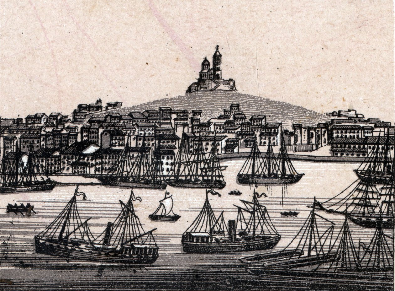 O velho porto de Marselha em "O mundo ilustra 168 vistas" Sem data (final do século XIX) de Unknown artist
