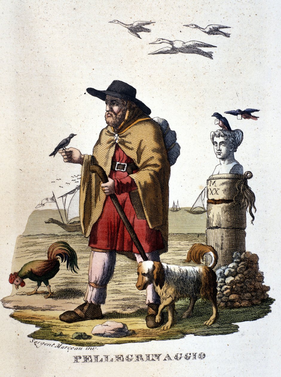 A peregrinação: um peregrino no caminho de Santiago de Compostela. de Unknown artist