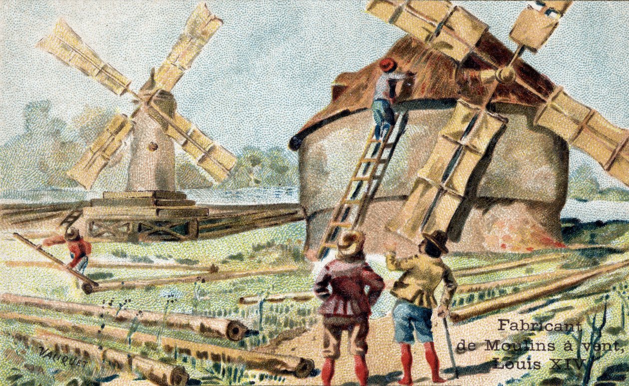 A profissão de fabricante de moinhos de vento, no início do século XVIII. de Unknown artist