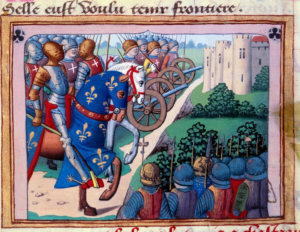 A sede do Chateau Gaillard (Chateau-Gaillard) encomendada por Carlos VII de Unknown artist