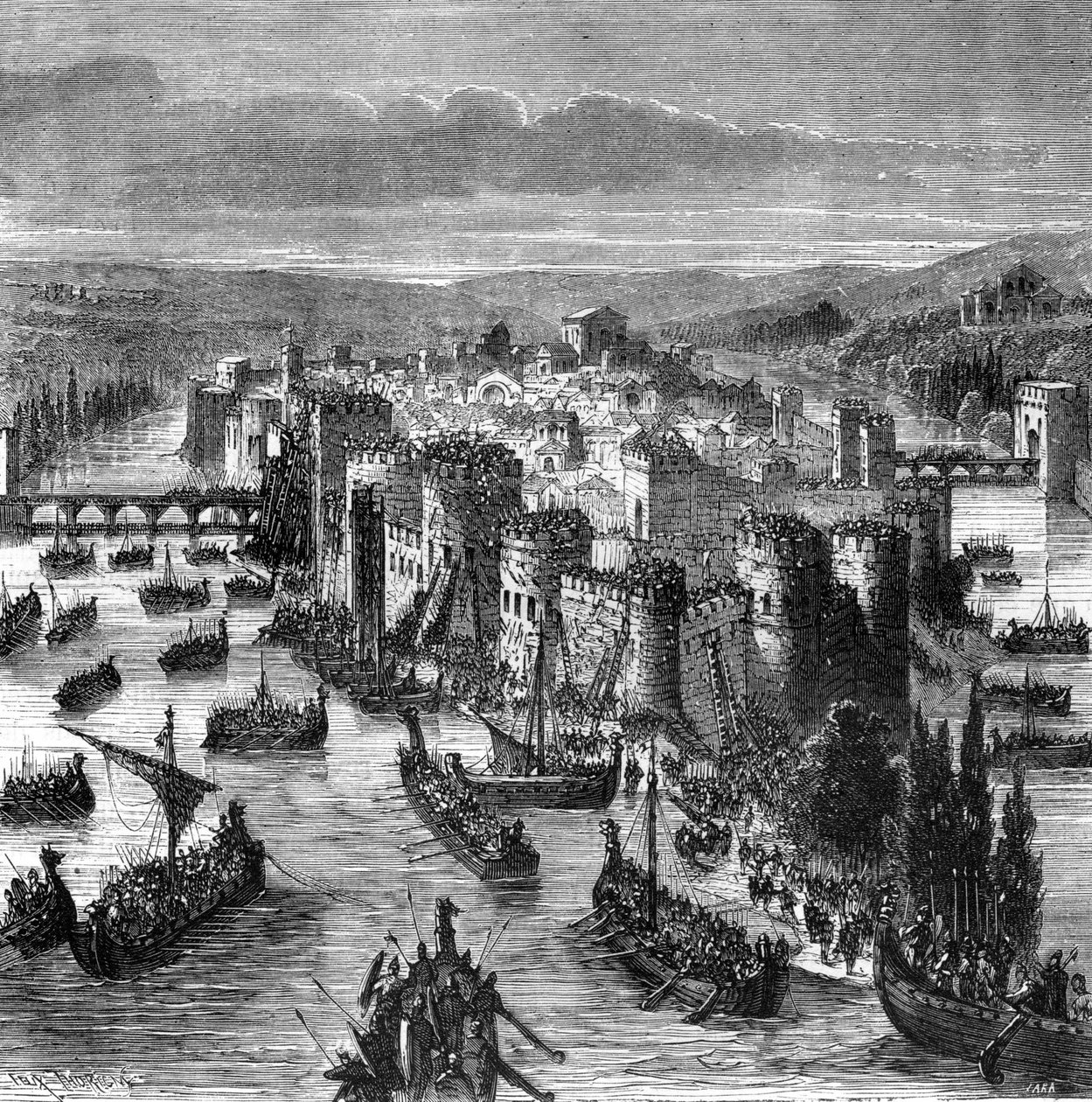 O cerco de Paris pelos normandos em 885 - em "L