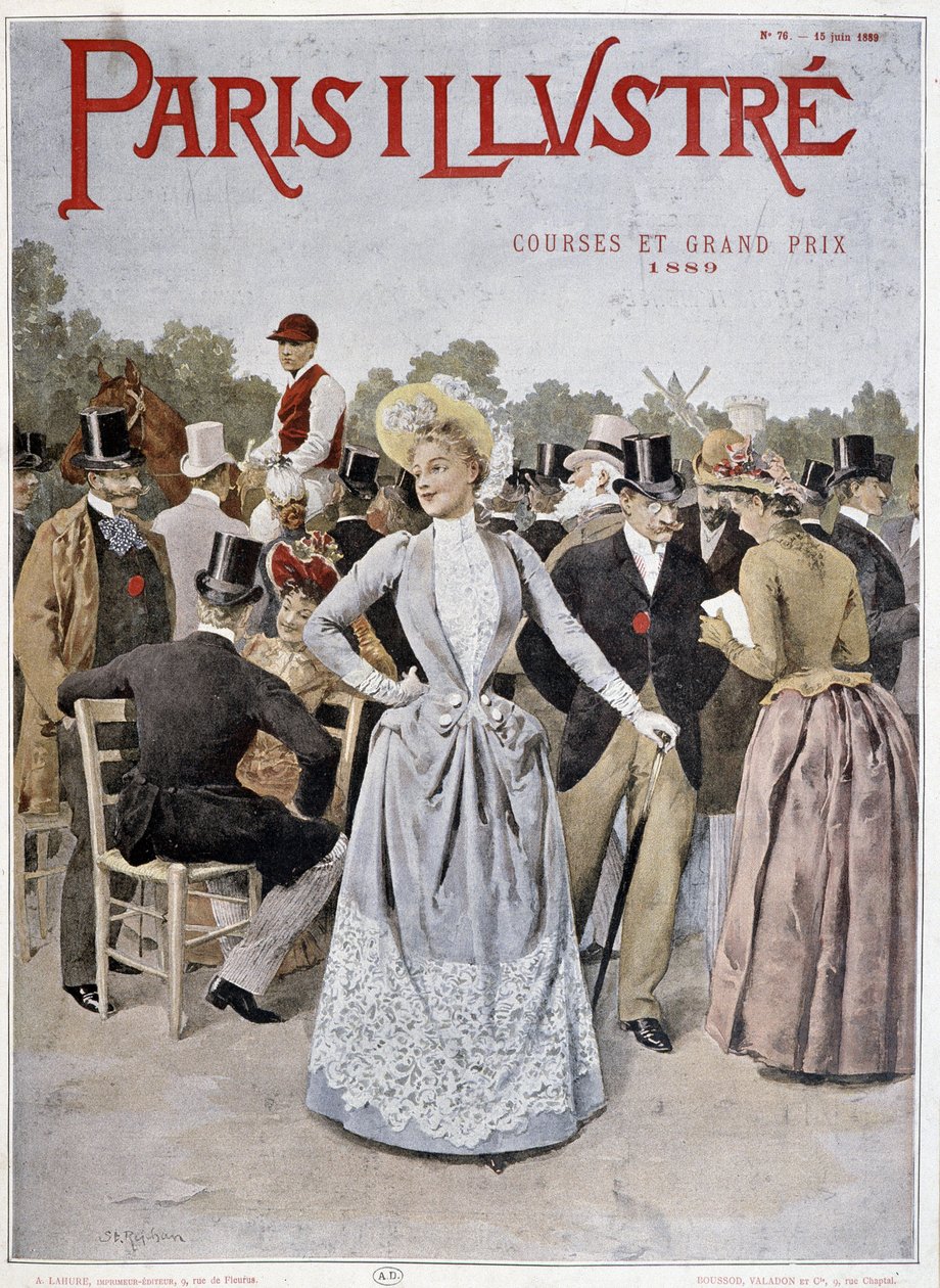 Os espectadores das corridas - em "Paris Illustré de Unknown artist