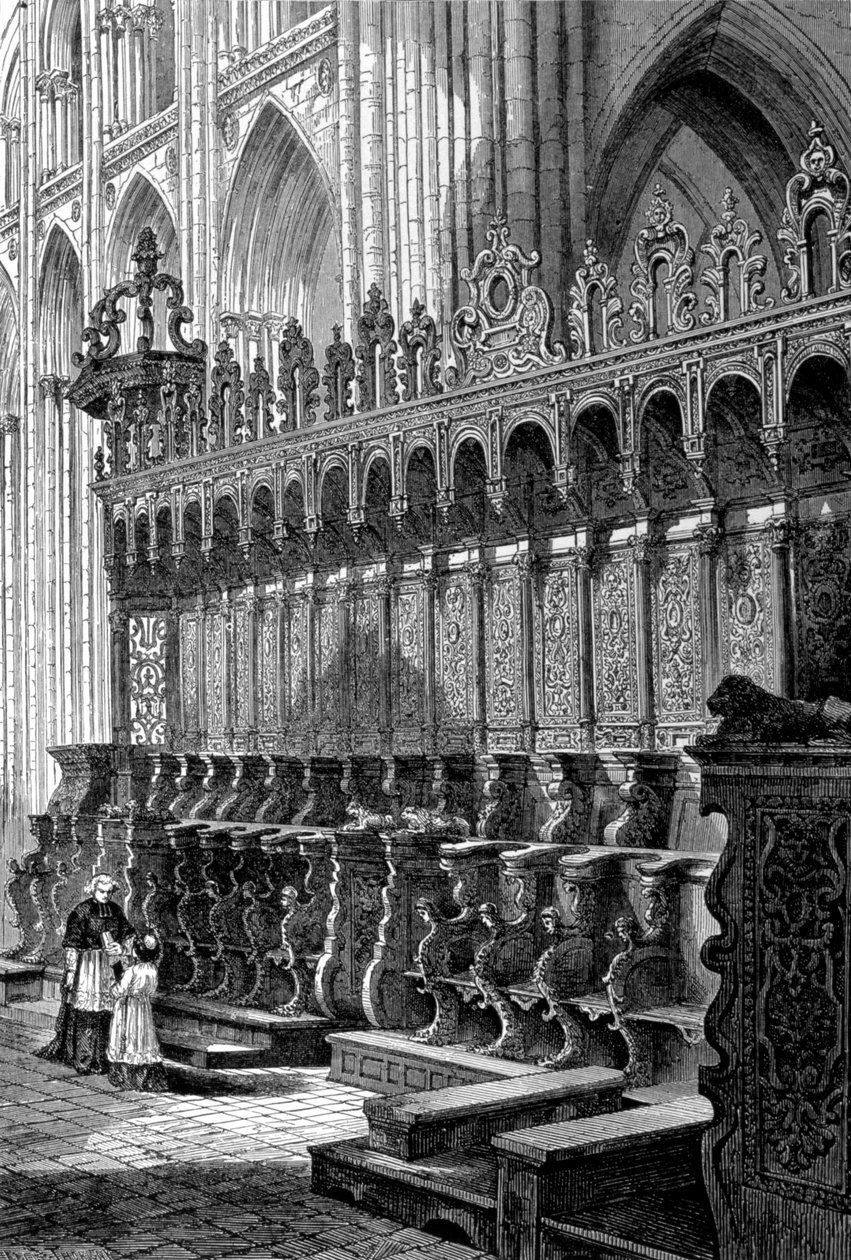 As barracas da catedral de Bayeux - gravura de Unknown artist